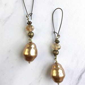 ART by AMY LABBE Long  Pearl Earrings